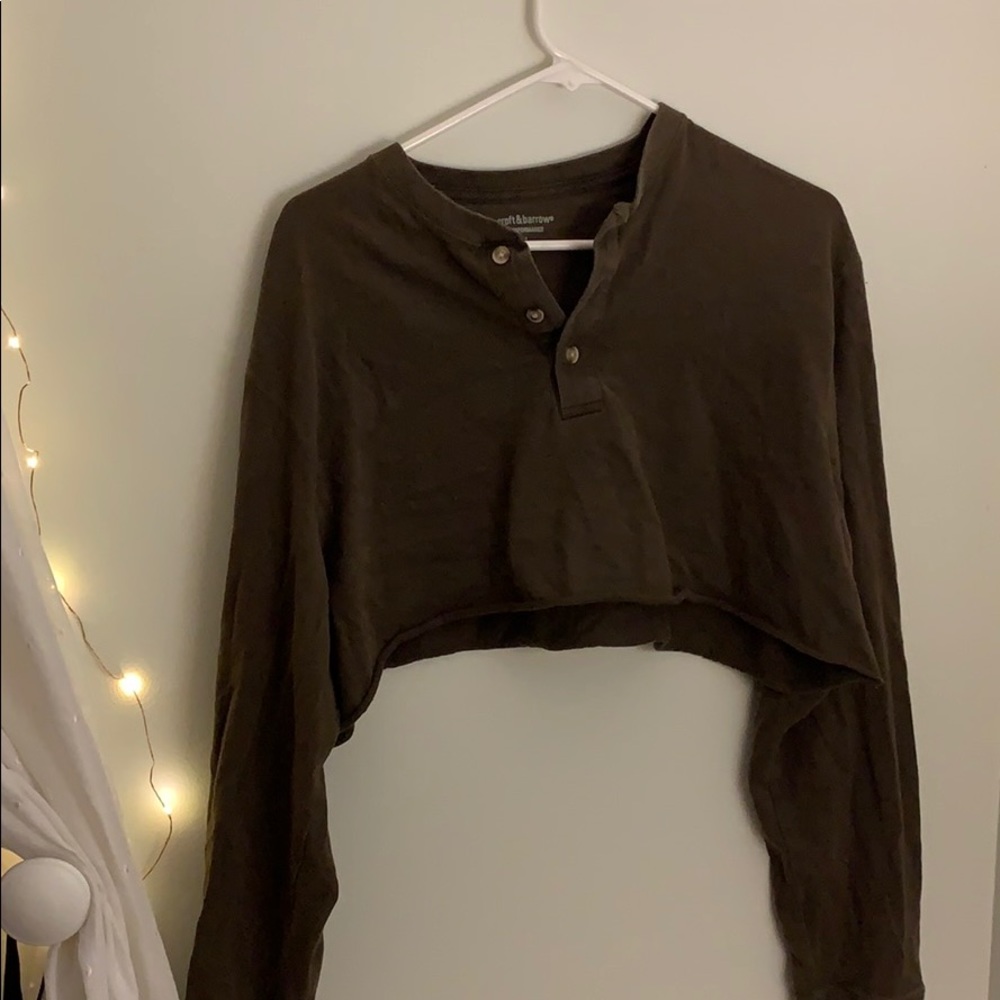 Cropped brown button up